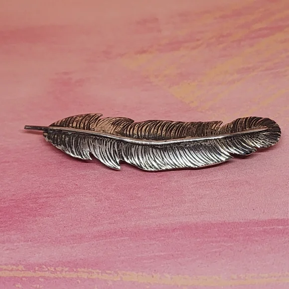 Allson Begay Native Navajo Sterling Feather Brooch - Picture 1 of 4